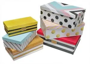 Коробка 27*17.5*9.5 см "Точки и полосы ассорти"