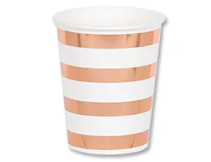 Стаканы фольг розовое зол 210мл 6 шт 1502-3103