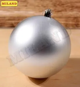 Набор шаров "Веселых праздников" 10 см, 2 шт. СЕРЕБРЯНЫЙ