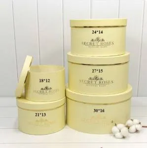 Коробка Цилиндр 21*13 см "SECRET ROSES" Бежевый