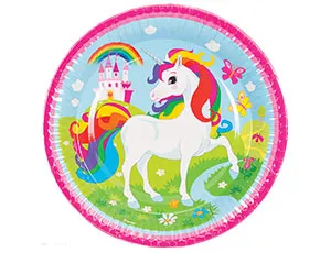Тарелка "Единорог Радужный" 23 см. 8 шт./1502-3189