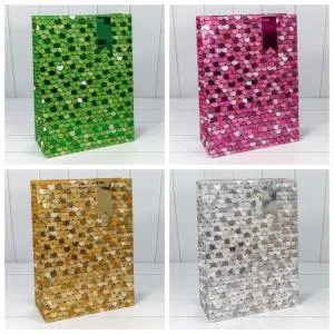 Пакет подарочный 33*45*15 см. "Кружочки" микс/ 000208А