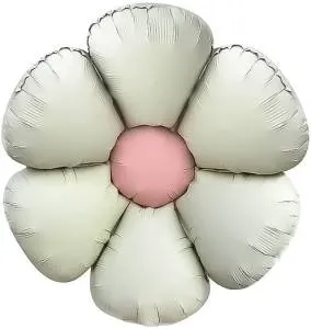 24" Цветок Ромашка, белый сатин (надув воздухом) / Китай 25103