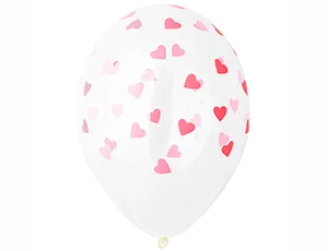 Сердца розовые, кристалл 14" / 1103-2306           