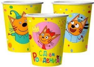 Стакан "Три Кота" Яркий праздник 250 мл. 6 шт./ 6014985