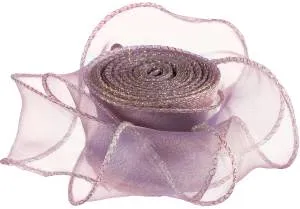 Лента Органза 4 см.*9,14 м. Пыльная роза с леской / 6233977