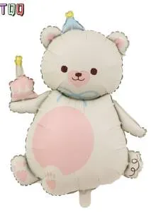 Мишка Барни с тортом для девочки 100*67 см ПД (Китай) 