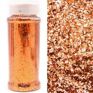 Конфетти фольга Бронза голография (шестиугольники) 90 гр. в банке/521314