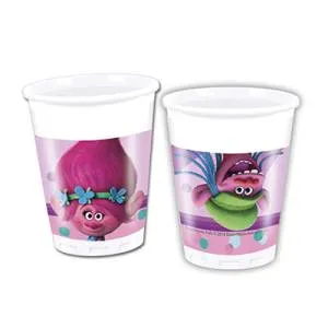 Стаканы пластиковые "Тролли" 200 мл 8 шт.