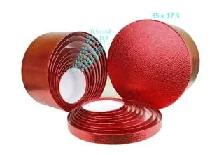 Коробка 15.3*15.3*8.7 см Текстура кожи красная цилиндр /SY813-RED