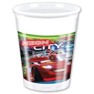 Стаканы пластиковые "Тачки2" 200 мл 8 шт.