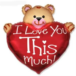 Сердце с мишкой ILY / Flexmetal