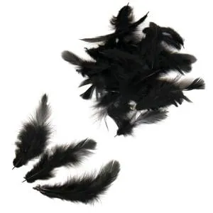Набор перьев (черный) 8-10 см, 100 шт. / Ч18740