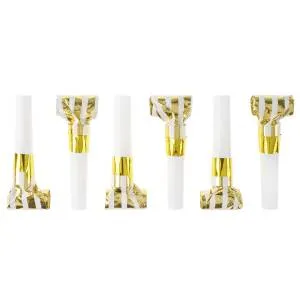 Язычки гудки "Полосы" белый/золото 6 см., 6 шт./6232263