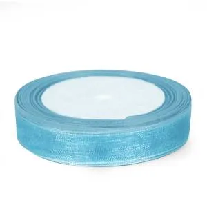 Лента Органза 1.2 см.*22.85 м Голубой / О121093