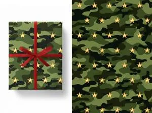 Бумага упак. глянцевая "Милитари" 100*70 см. (5 шт.) / ч43089