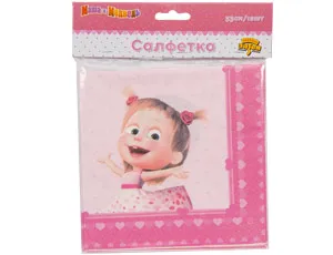 Салфетки бумажные "Маша Сердца" 33 см 12 шт./1502-3259
