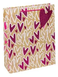 Пакет подарочный ХL/ППК-1937 31*42*13 см с матов. ламинацией и глиттером