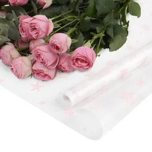 Пленка матовая "Звездочки" розовая 0,6*8,5 м. ./П435