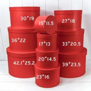 Коробка 39*23,5 см Круглая красный