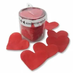 Конфетти  "Сердца бум негор красн" 5 см, 60 гр.