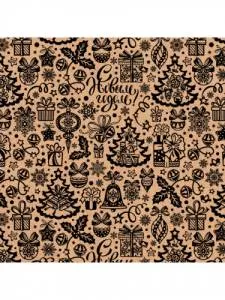 Крафт-бумага  Новогодние игрушки 70*100 см (10 листов)/УБ-3235