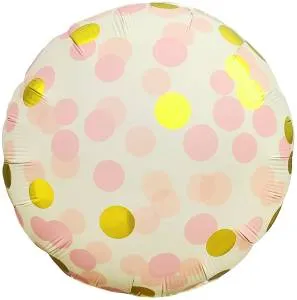 18" Круг, Конфетти розовый сатин / Китай 26450