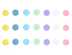 Гирлянда на нитке Круги Macaron 2,2м /1404-0524