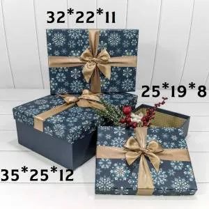 Коробка 32*22*11 см "Узор" синяя