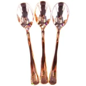 Ложки пластиковые Розовое золото металлик 17 см, 10 шт. / 6231239