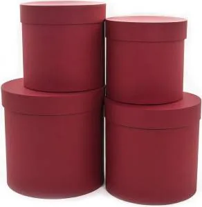 Коробка "Цилиндр Вишневый" 14,5*14,5*14,5 см 