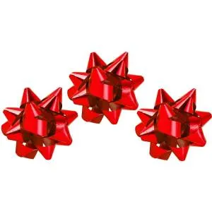 Бант Звезда металл красный D5 см., 12 шт. / 1509-1296