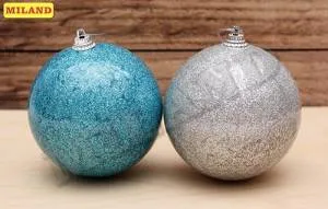 Набор шаров "Жемчужина" 8 см, 6 шт СЕРЕБРЯНЫЙ/ГОЛУБОЙ