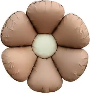 24" Цветок Ромашка, бежевый сатин (надув воздухом) / Китай 25104