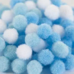 Помпончики 1 см, Голубой микс 100 шт. / 6231524