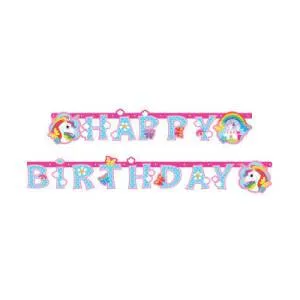 Гирлянда - буквы "НВ Единорог радужный" 1,8 м