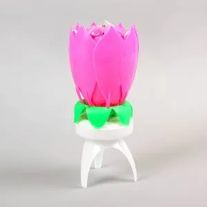 Свеча-цветок крутящийся 14,5см 2919693