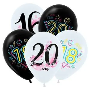 12" Модные цифры 2 цв (25 шт) (Турция) 8122114-25