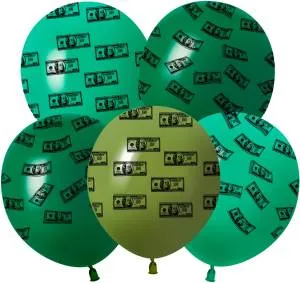 12" Доллары, ассорти пастель (Китай 512)/ 25 шт 512-078