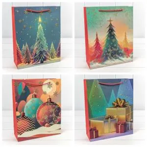 Пакет подарочный 26*32*10 см. "Новый Год" микс/ 300460С