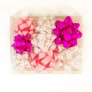 Бант-звезда, розовый микс 5 см, 8 шт./17808