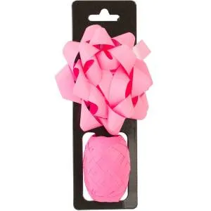 Бант Звезда 10 см.+Лента 10 м. сатин розовый / 1507-1885