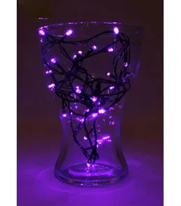 Гирлянда метражная 5,5 м. ФИОЛЕТОВАЯ 60 ламп, темная нить