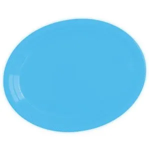 Тарелки сервировочные пластиковые 32*25 см "Делюкс" Голубые/5 шт (Колумбия)