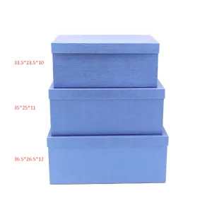 Коробка 36,5*26,5*12 см Синяя перламутр/10337