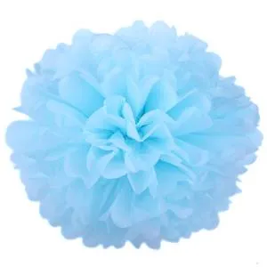 Помпон из бумаги 35 см. (голубой) 