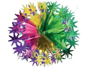 Фигура Шар Звезды фол зол/зел/фиол 30 см. 