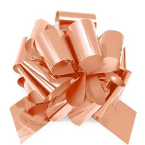 Бант металлик Розовое золото 21 см / 661030