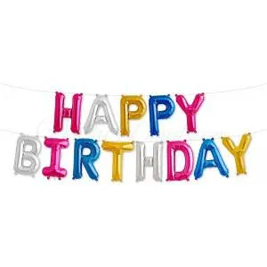 Набор шаров-букв Happy Birthday ассорти