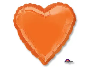 Сердце металлик оранжевый 18" (Анаграм) / 1204-0033